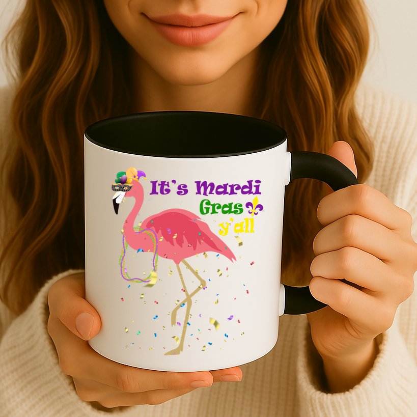 Mardi Gras Flamingo Mug