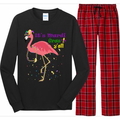 Mardi Gras Flamingo Long Sleeve Pajama Set