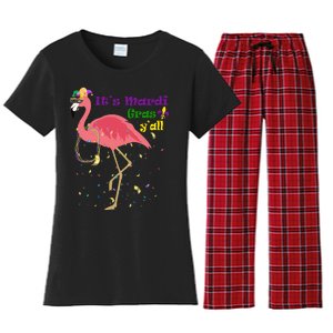 Mardi Gras Flamingo Women's Flannel Pajama Set