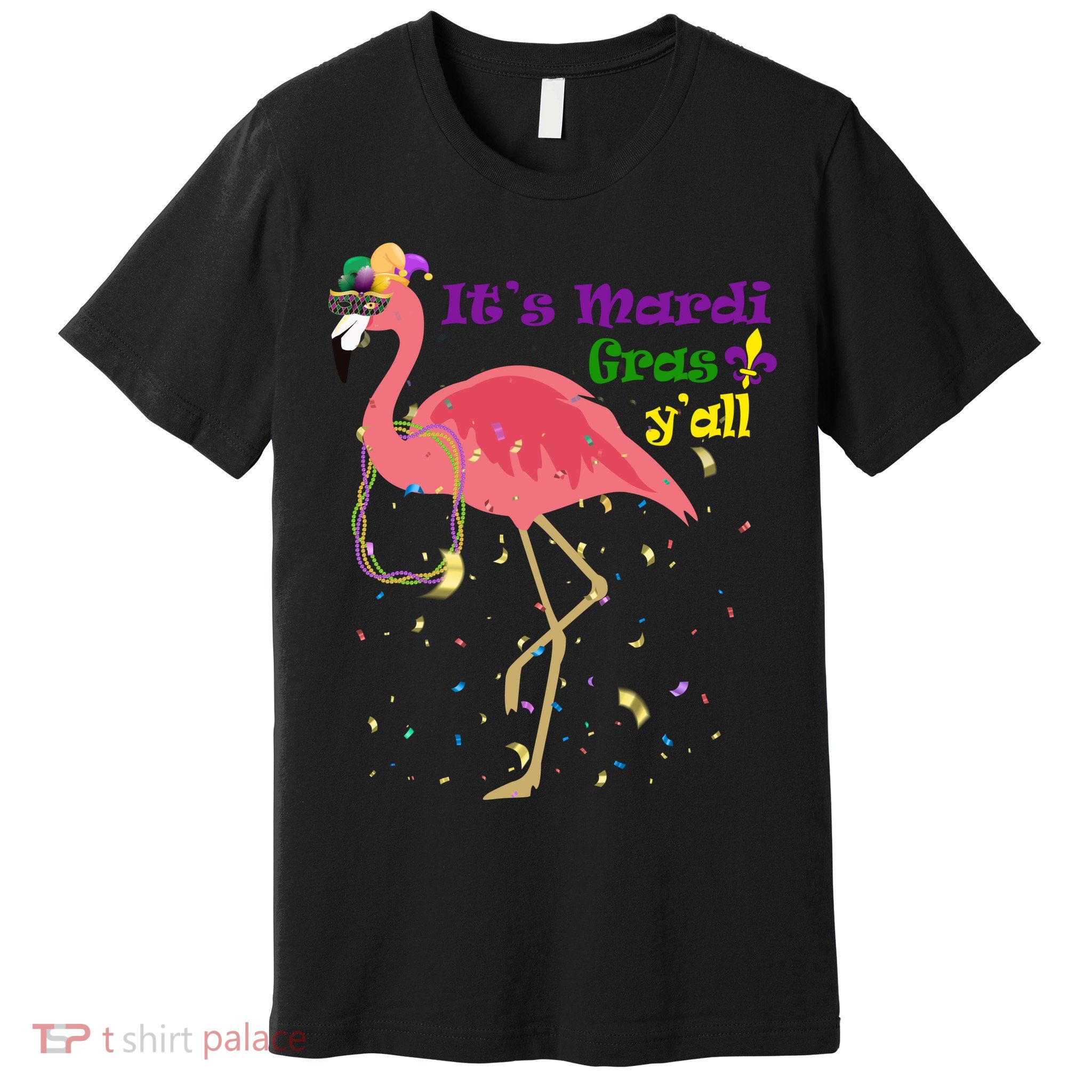 Mardi Gras Flamingo Premium T-Shirt