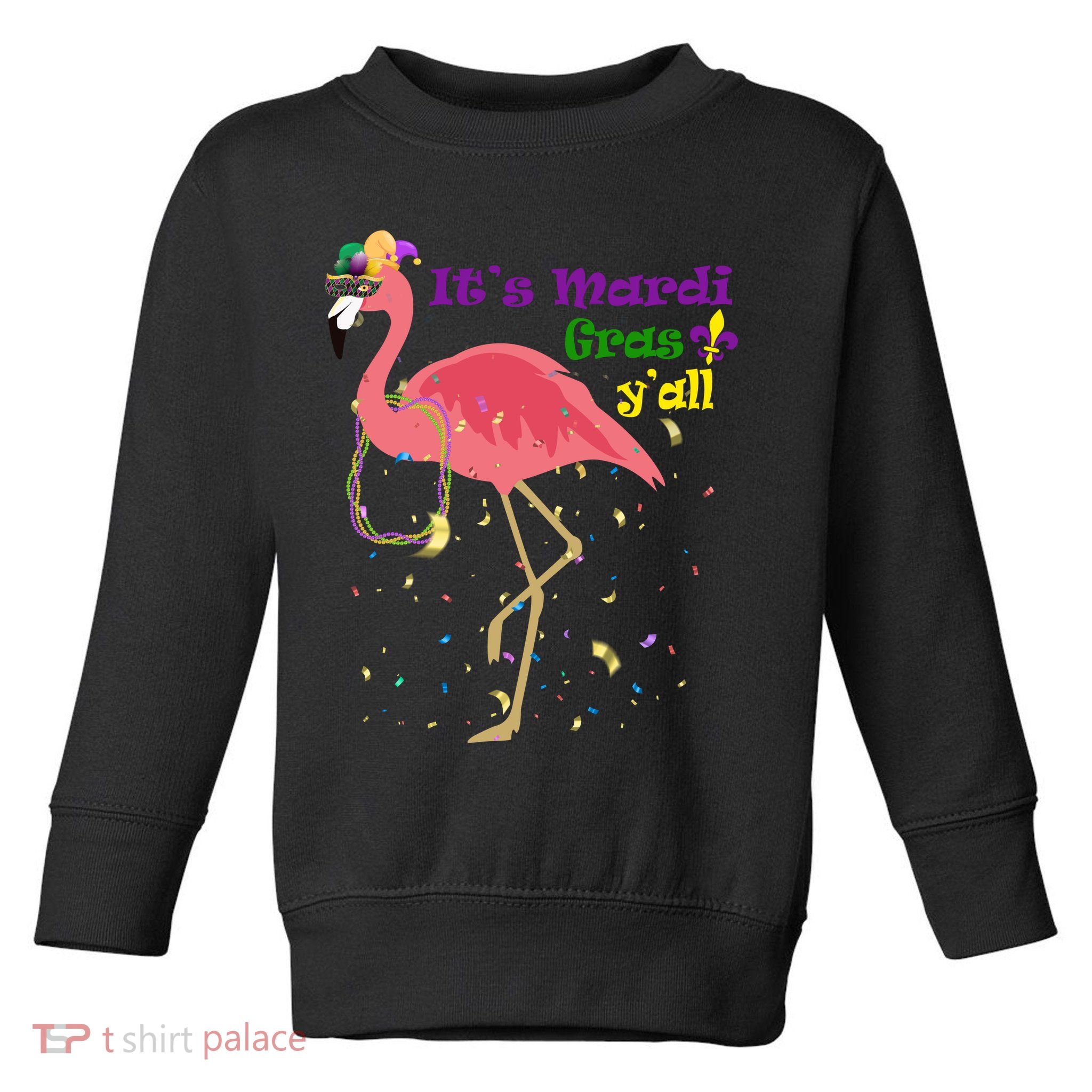 Mardi Gras Flamingo Toddler Sweatshirt