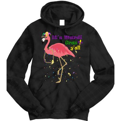 Mardi Gras Flamingo Tie Dye Hoodie