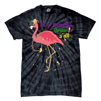 Mardi Gras Flamingo Tie-Dye T-Shirt