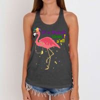 Mardi Gras Flamingo Women's Knotted Racerback Tank