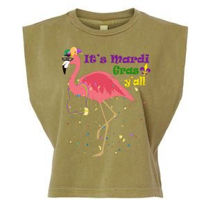 Mardi Gras Flamingo Garment-Dyed Women's Muscle Tee