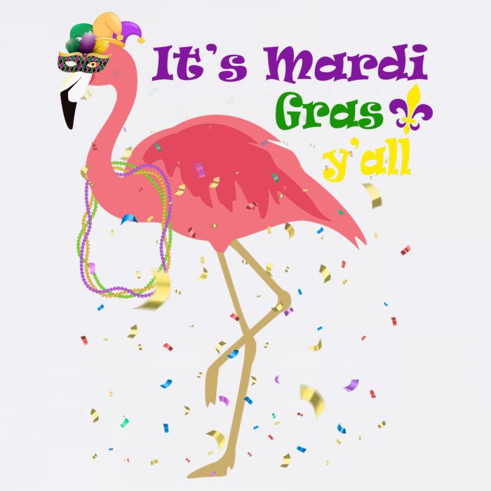 Mardi Gras Flamingo Garment-Dyed Sweatshirt