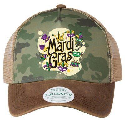 Mardi Gras Flashy Party  Legacy Tie Dye Trucker Hat