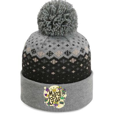 Mardi Gras Flashy Party  The Baniff Cuffed Pom Beanie