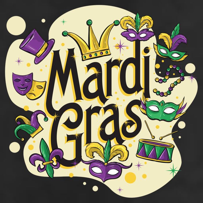 Mardi Gras Flashy Party  7 Panel Mesh Trucker Snapback Hat