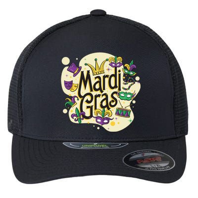 Mardi Gras Flashy Party  Flexfit Unipanel Trucker Cap