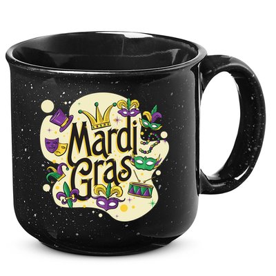 Mardi Gras Flashy Party  15oz Campfire Ceramic Mug