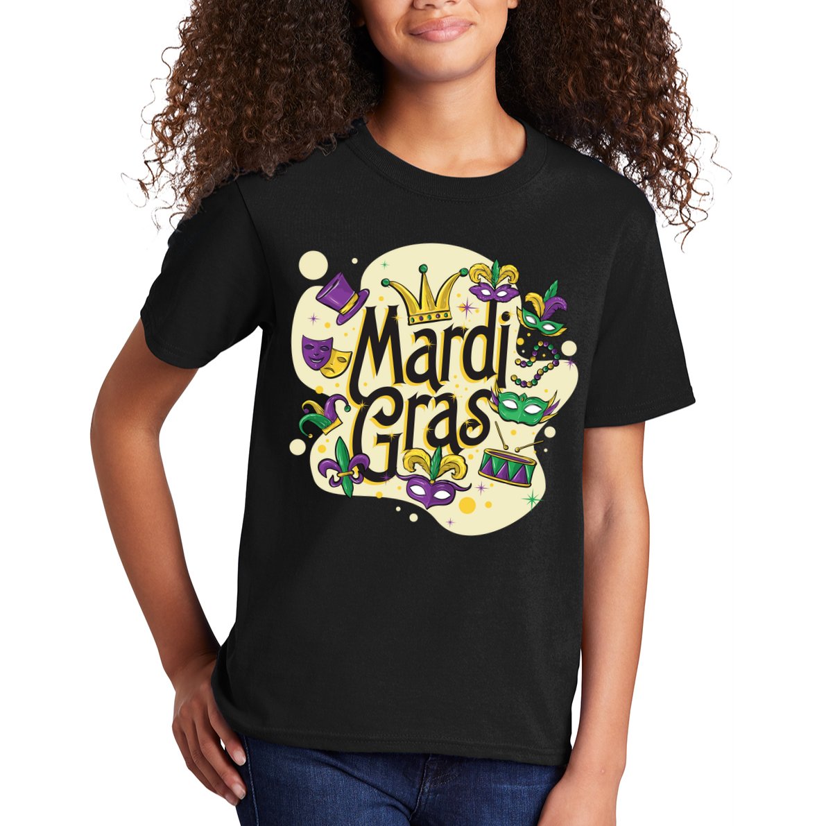 Mardi Gras Flashy Party  Kids T-Shirt