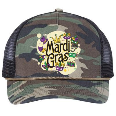 Mardi Gras Flashy Party  Retro Rope Trucker Hat Cap