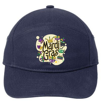 Mardi Gras Flashy Party  7-Panel Snapback Hat