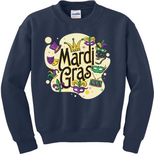 Mardi Gras Flashy Party  Kids Sweatshirt