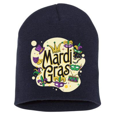 Mardi Gras Flashy Party  Short Acrylic Beanie