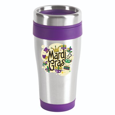 Mardi Gras Flashy Party  16oz Travel Tumbler