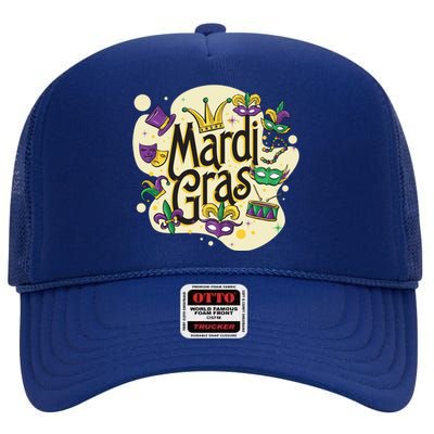 Mardi Gras Flashy Party  High Crown Mesh Back Trucker Hat