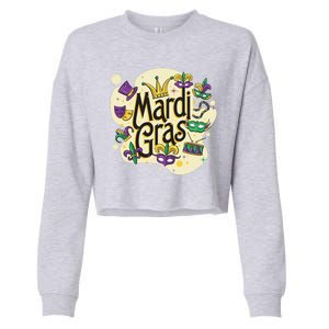 Mardi Gras Flashy Party  Cropped Pullover Crew