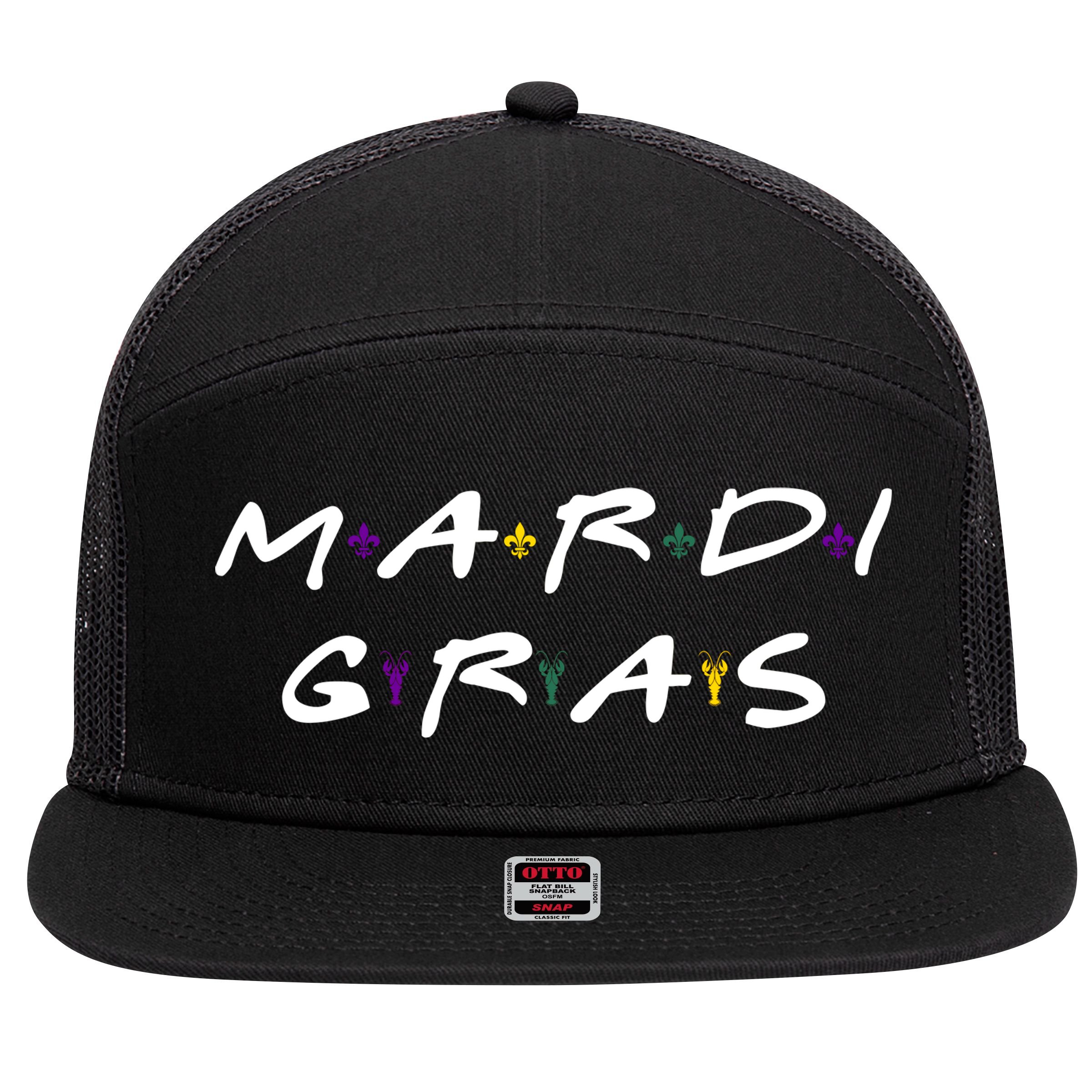 Mardi Gras Friends 7 Panel Mesh Trucker Snapback Hat