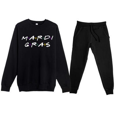 Mardi Gras Friends Premium Crewneck Sweatsuit Set