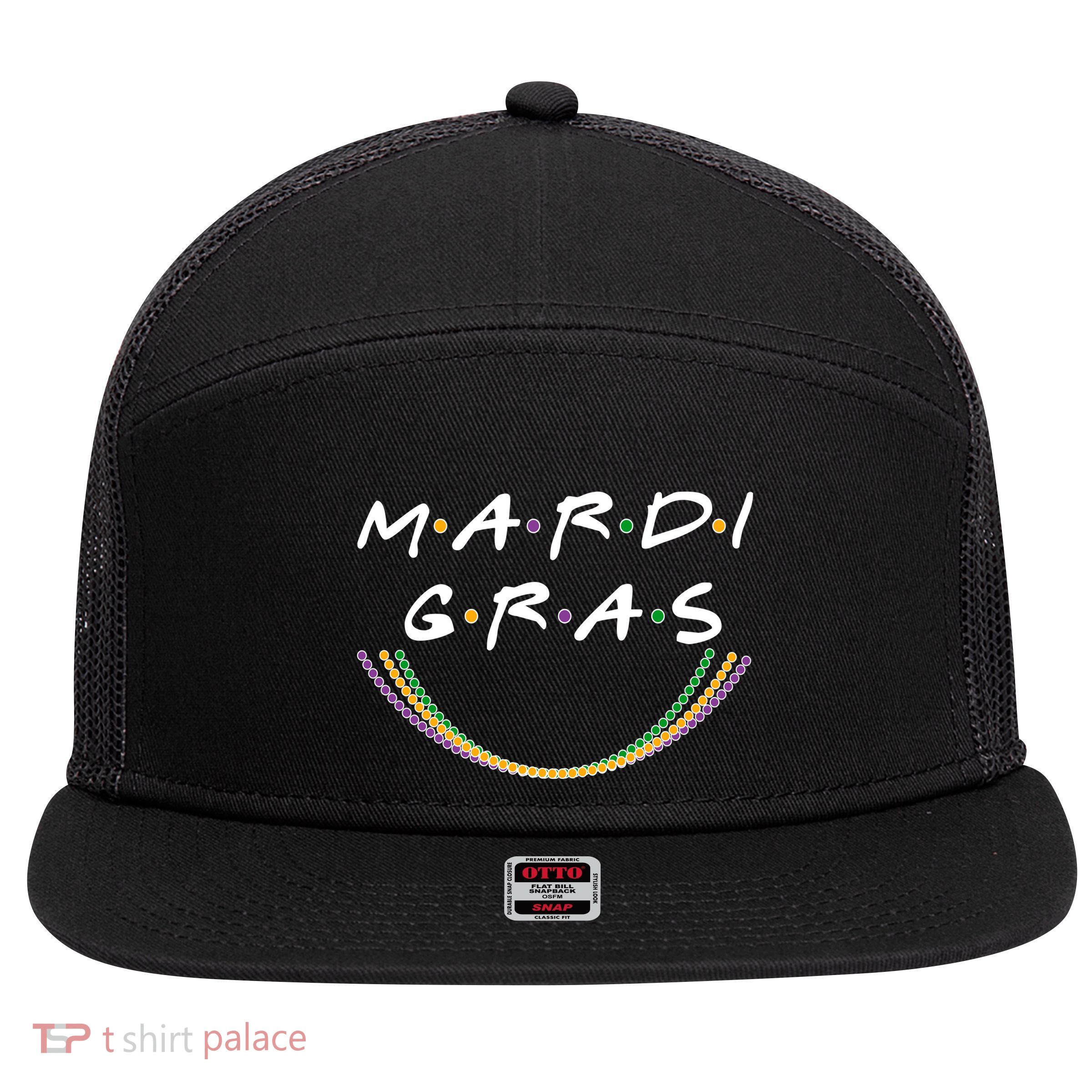 Mardi Gras Friends Meme 7 Panel Mesh Trucker Snapback Hat