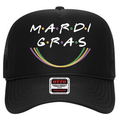 Mardi Gras Friends Meme High Crown Mesh Back Trucker Hat