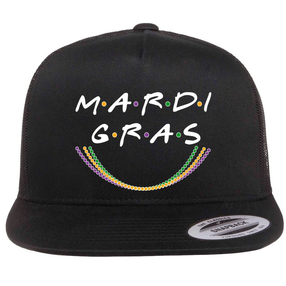 Mardi Gras Friends Meme Flat Bill Trucker Hat