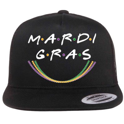 Mardi Gras Friends Meme Flat Bill Trucker Hat