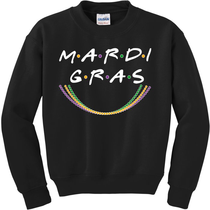 Mardi Gras Friends Meme Kids Sweatshirt