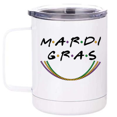 Mardi Gras Friends Meme 12 oz Stainless Steel Tumbler Cup