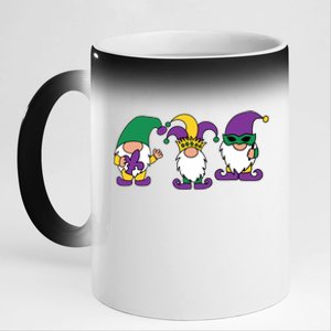 Mardi Gras Gnomes Party 11oz Black Color Changing Mug