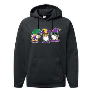 Mardi Gras Gnomes Party Performance Fleece Hoodie