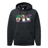 Mardi Gras Gnomes Party Performance Fleece Hoodie