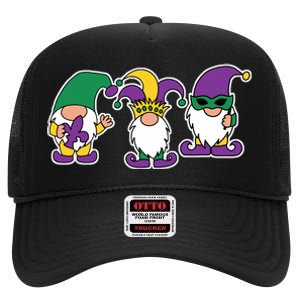 Mardi Gras Gnomes Party High Crown Mesh Back Trucker Hat