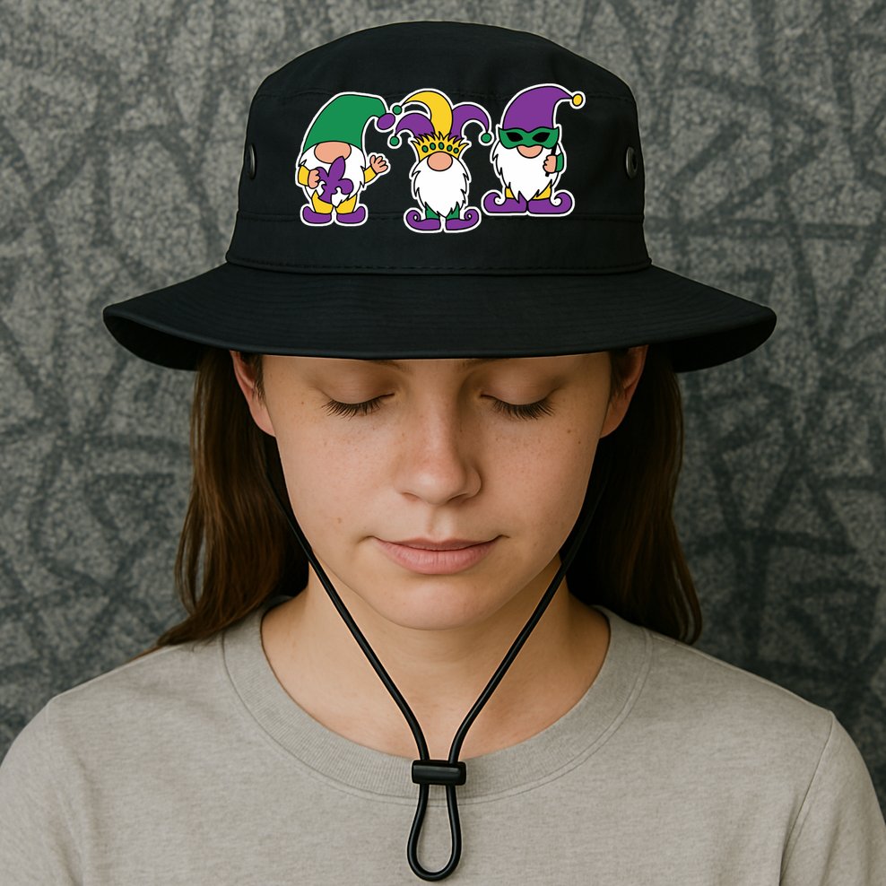 Mardi Gras Gnomes Party Bucket Hat