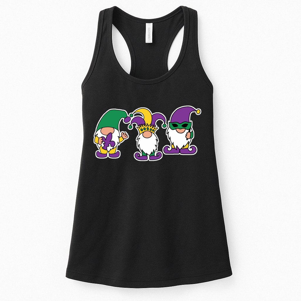 Mardi Gras Gnomes Party Womens Tank Top