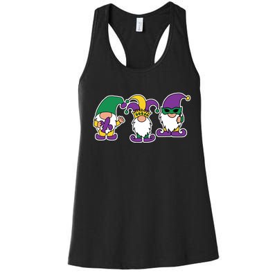 Mardi Gras Gnomes Party Women's Racerback Tank