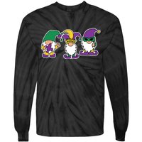 Mardi Gras Gnomes Party Tie-Dye Long Sleeve Shirt