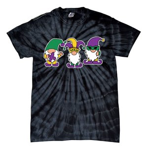 Mardi Gras Gnomes Party Tie-Dye T-Shirt