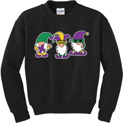 Mardi Gras Gnomes Party Kids Sweatshirt