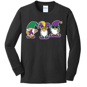 Mardi Gras Gnomes Party Kids Long Sleeve Shirt