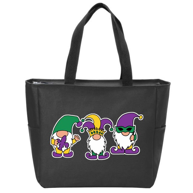 Mardi Gras Gnomes Party Zip Tote Bag