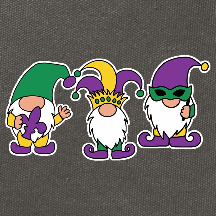 Mardi Gras Gnomes Party Cotton Canvas Backpack