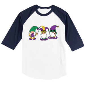 Mardi Gras Gnomes Party Baseball Sleeve Shirt