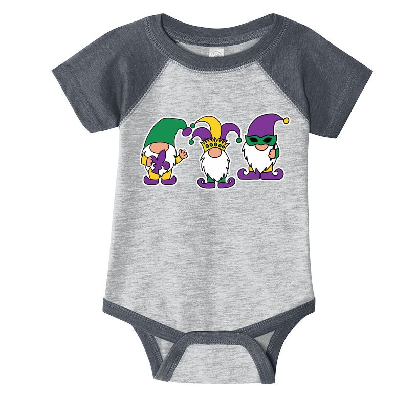 Mardi Gras Gnomes Party Infant Baby Jersey Bodysuit