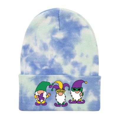 Mardi Gras Gnomes Party Tie Dye 12in Knit Beanie