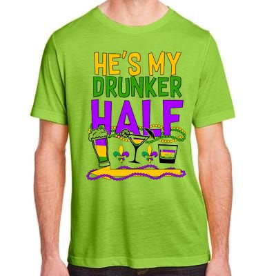 Mardi Gras He's My Drunker Half Adult ChromaSoft Performance T-Shirt