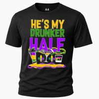 Mardi Gras He's My Drunker Half Cooling Performance Crew T-Shirt