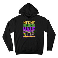 Mardi Gras He's My Drunker Half Hoodie